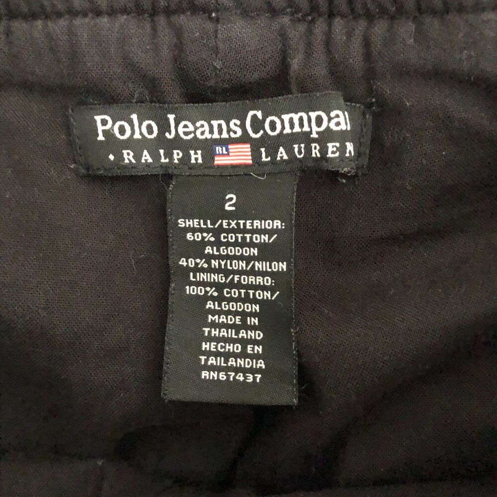 Vintage Polo Jeans Company Pants 2 Womens Black Flight Aviator Cargo Snow Winter - Picture 10 of 15